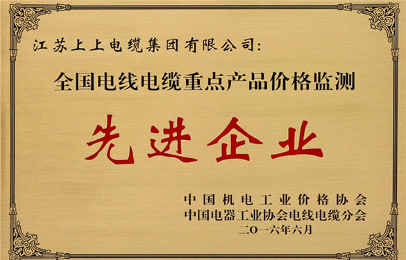 上上電纜獲評(píng)“全國(guó)電線(xiàn)電纜重點(diǎn)產(chǎn)品價(jià)格監(jiān)測(cè)工作先進(jìn)企業(yè)”